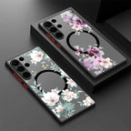 For Samsung Galaxy A57 A37 A17 A55 A54 A56 A25 S25 S26 Edge S24 S23 S22 Ultra Plus S25 FE Flower Case Magnetic For Magsafe Cover Car Mobile World