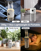 Eary 500ml USB Mini Car Humidifier Aromatherapy Air Freshener for Essential Oils 3000mAh Portable Auto Home Bedroom Office Use CM World