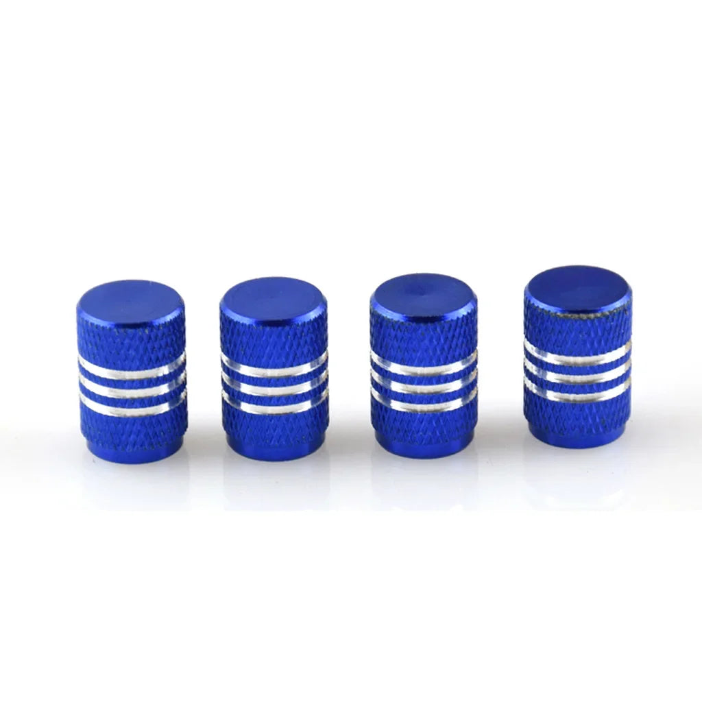 4PCS Car Tire Valve Stems Cap Knurling Style Tire Valve Cap Aluminum Tire Wheel Stem Air Valve Cap Universal Car Accessories CM World