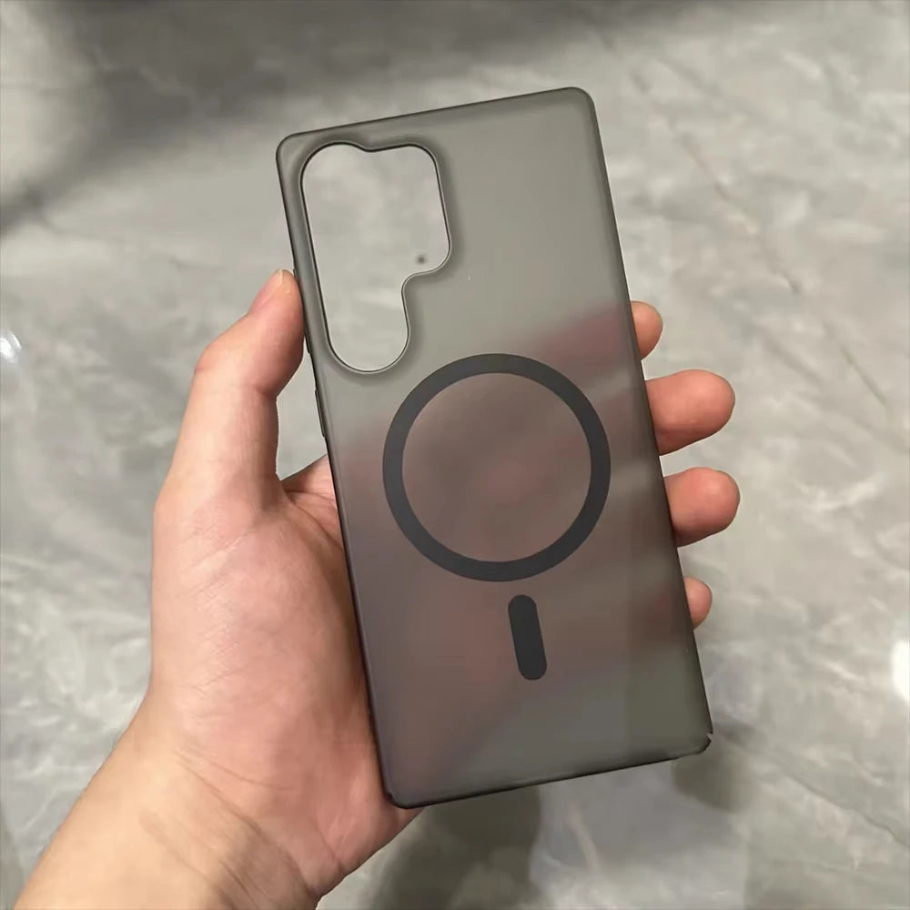 Ultra Thin Matte Clear Magnetic Phone Case For Samsung S26 Ultra Plus S24 FE S25 Edge S23 S22 Wireless Charging Shockproof Cover