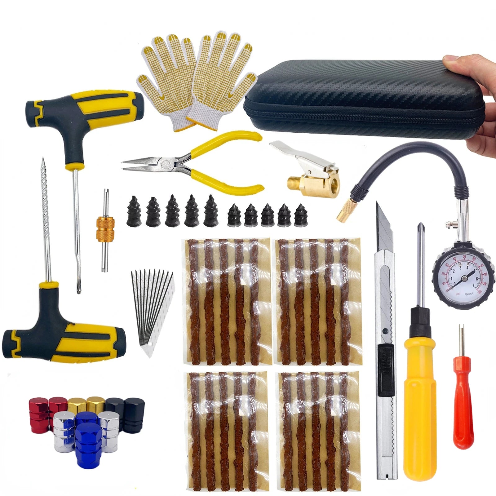 ZFOUEK Auto Tire Repair Kit Puncture Plug Tools Tyre Puncture Emergency for Universal Tire Strips Stiring Glue Repair Tool CM World