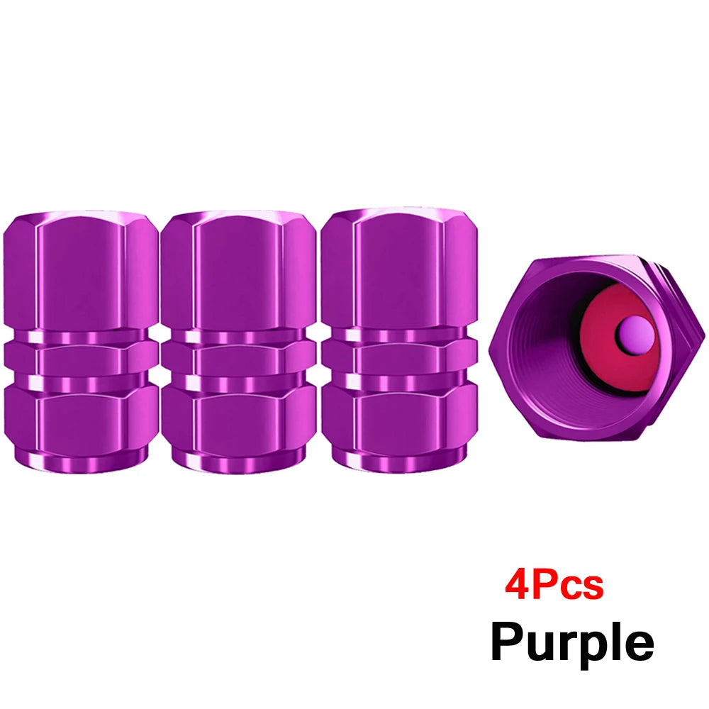 Aluminum Alloy Car Wheel Tire Valve Caps Tyre Rim Stem Covers Car Dustproof Tire Cap For Cars Motorcycles Trucks Bikes CM World