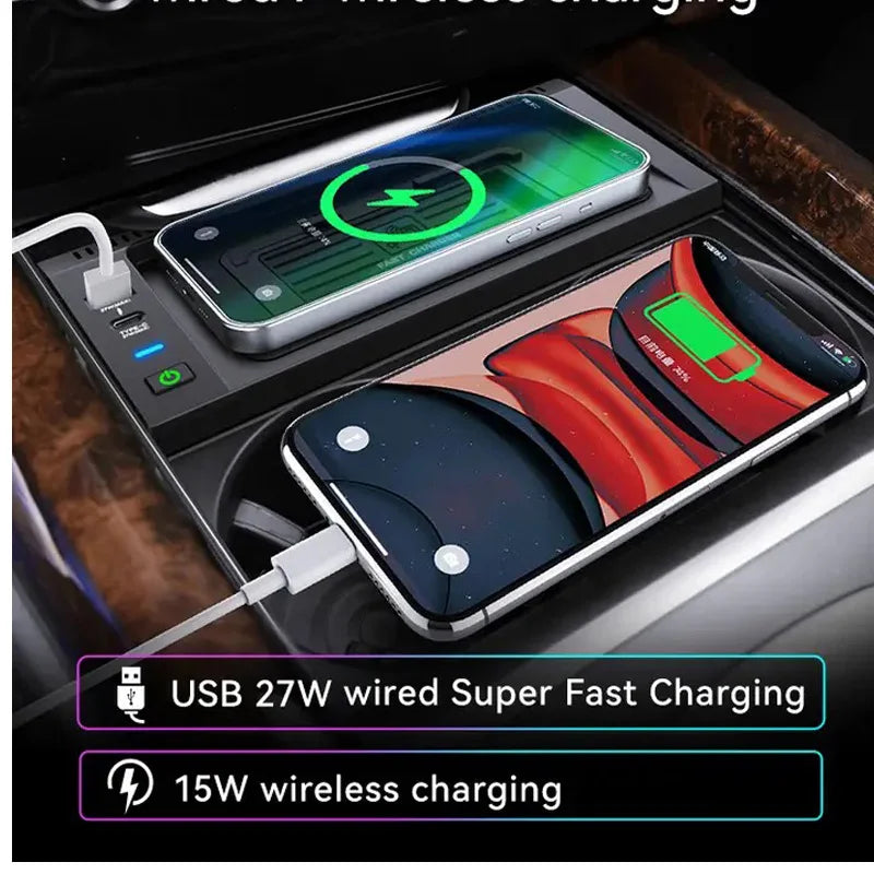 For BMW X5 F15 X6 F16 2014 2015 2016 2017 2018 15W Car wireless charger fast phone charger CM World