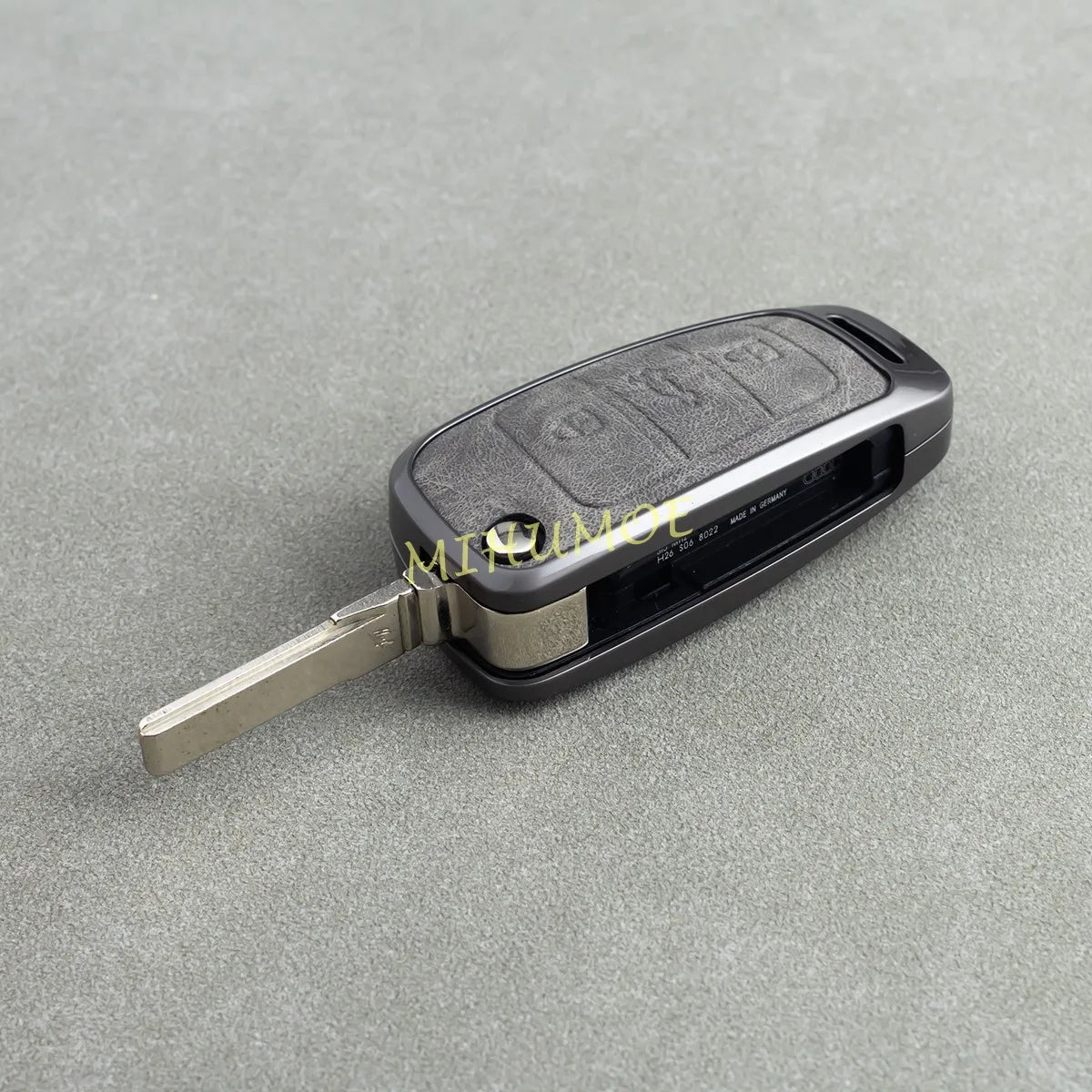For Audi Fashion Gray Car Flip Key Fob Case Cover Shell Holder Protector A1 A3 TT TTS Q3 Q7 S3 Accessories Zinc Alloy CM World
