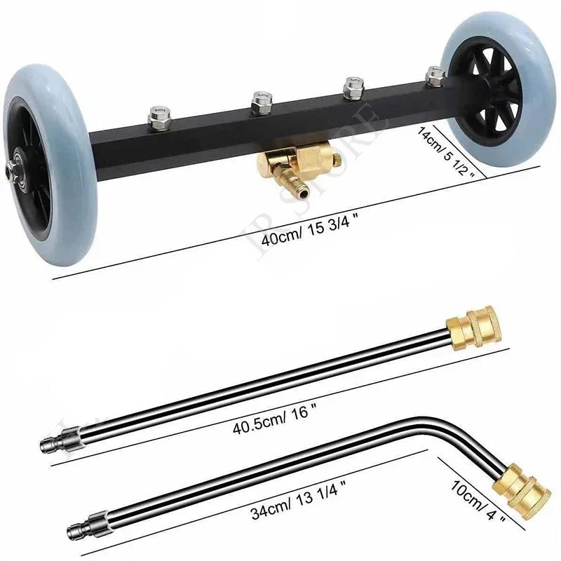 5000PSI car chassis high pressure washer 16 inch electric car washing locomotive bottom water broom with 2 extension rods CM World