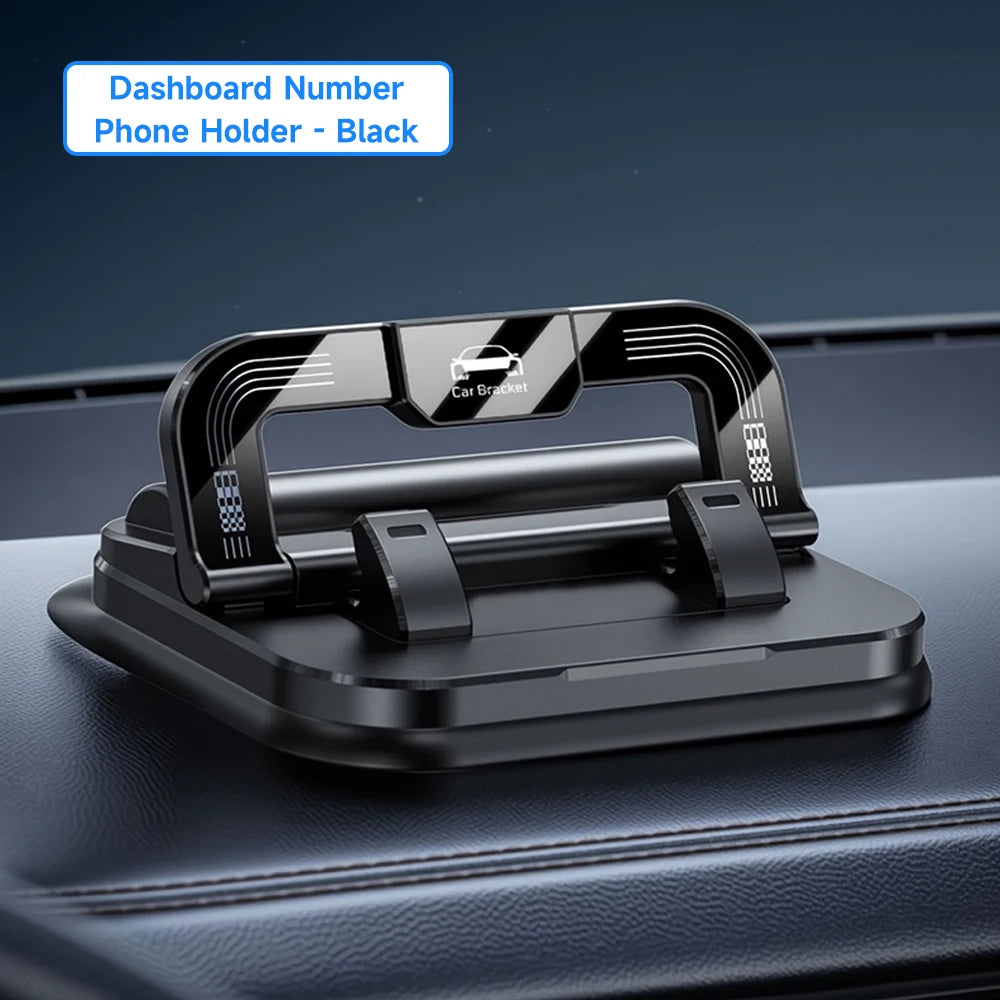 Universal Dashboard Car Phone Mount 360 Degree Rotation Phone Stand Mobile Phone Holder With Number Plate Temporary Parking Card
