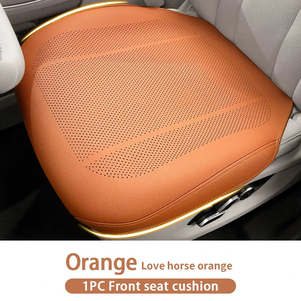 Universal Car Seat Cushion Leather Breathable Hole Summer Car Interior Car Seat Cover Four Seasons Automotive Parts Car Mobile World