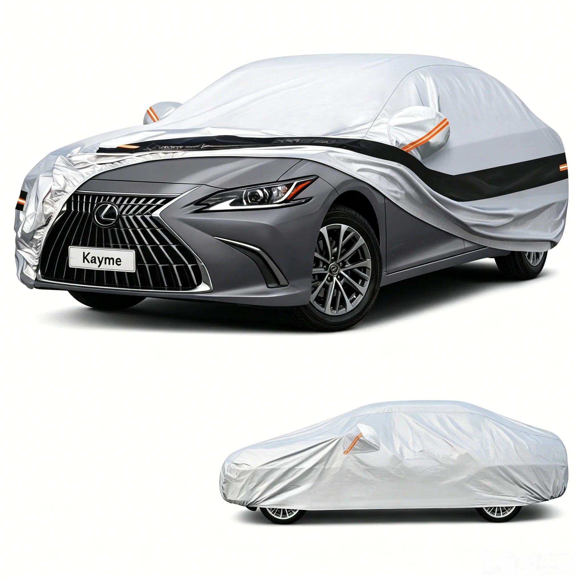 Kayme 10 Layer Car Cover All Weather 100% Waterproof Outdoor Car Covers Rain Snow UV Dust Protection For Sedan/Suv/Hattchback Car Mobile World