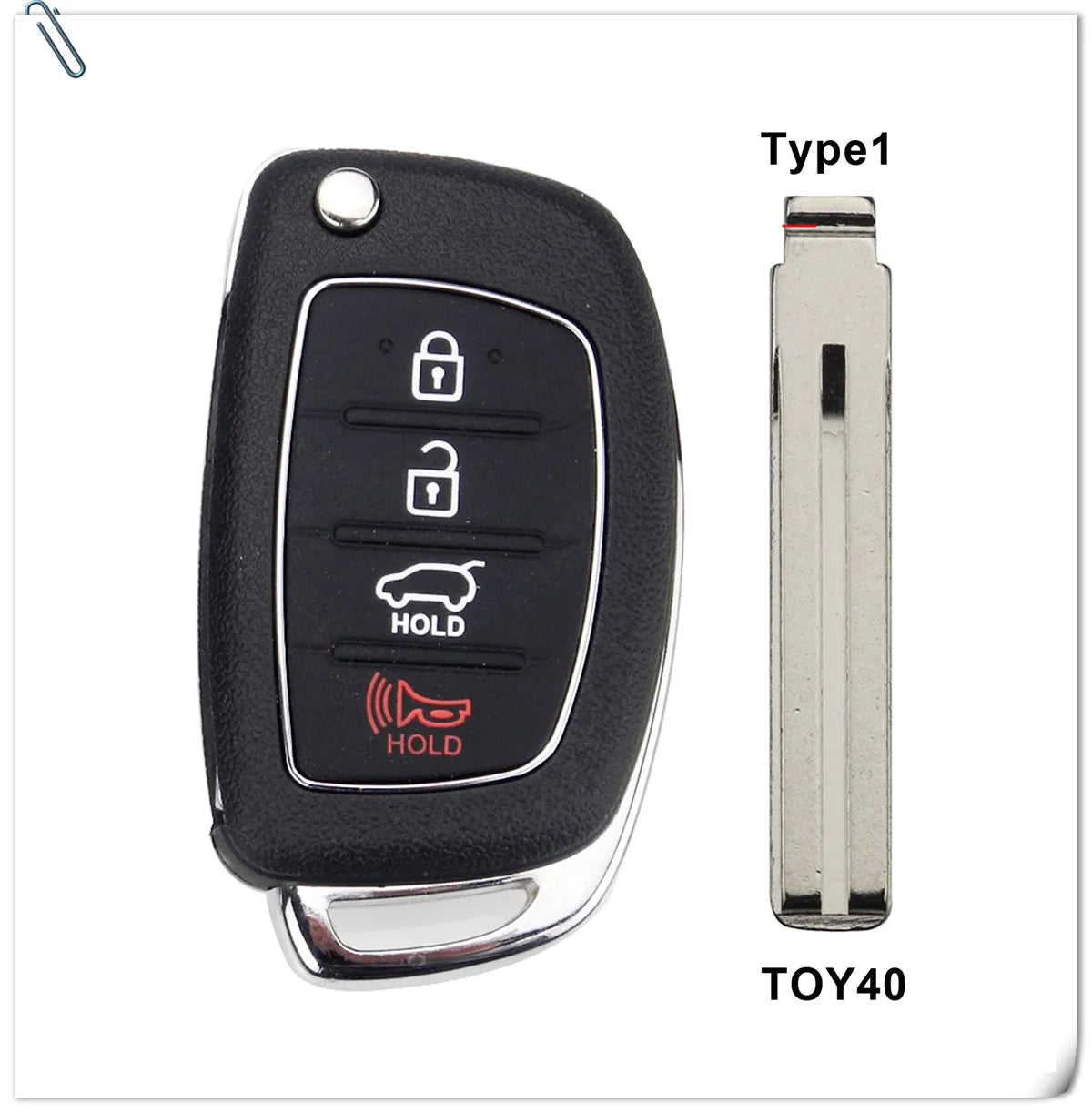 10pcs Shell Flip Remote Key Case Fob 4 Button For Hyundai Mistra Santa Fe Sonata Tucson Accent I30 I40 IX45 TOY40/TOY20R/HYN14 CM World