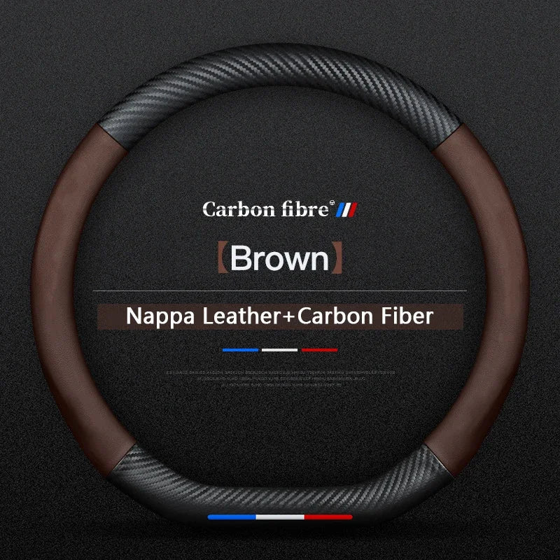 Car Carbon Fiber Steering Wheel Cover For Renault Scenic Clio Laguna 2 3 4 5 KangooFluence Megane Trafic Talisman Twingo Kaptur CM World
