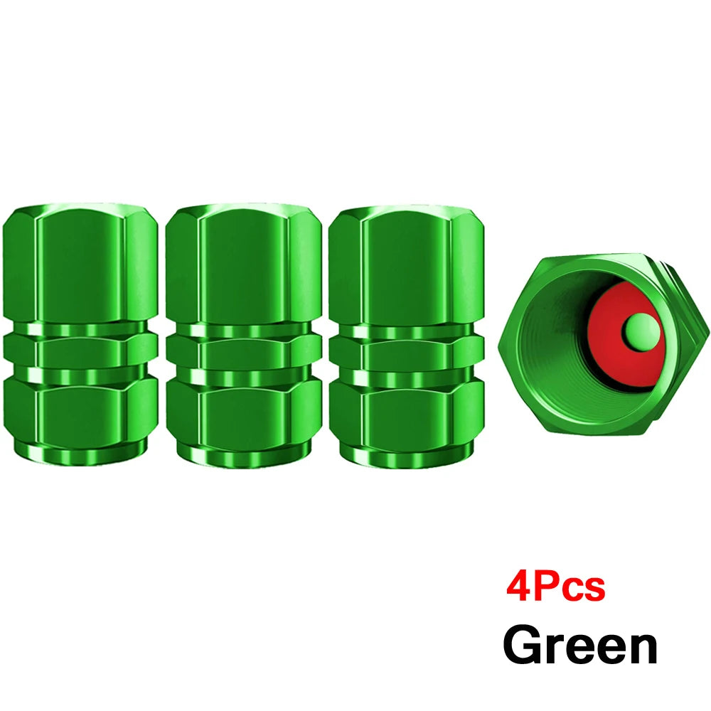Aluminum Alloy Car Wheel Tire Valve Caps Tyre Rim Stem Covers Car Dustproof Tire Cap For Cars Motorcycles Trucks Bikes CM World