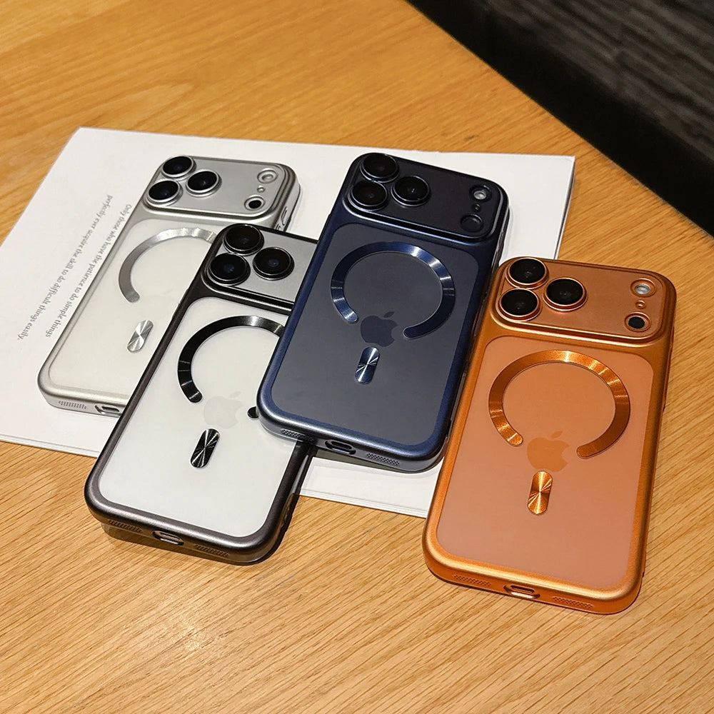 Luxury Matte Translucent Magnetic Case For iPhone 17 Pro Max 17Pro 17 Air For Magsafe Wireless Charging Camera Protector Cover Car Mobile World