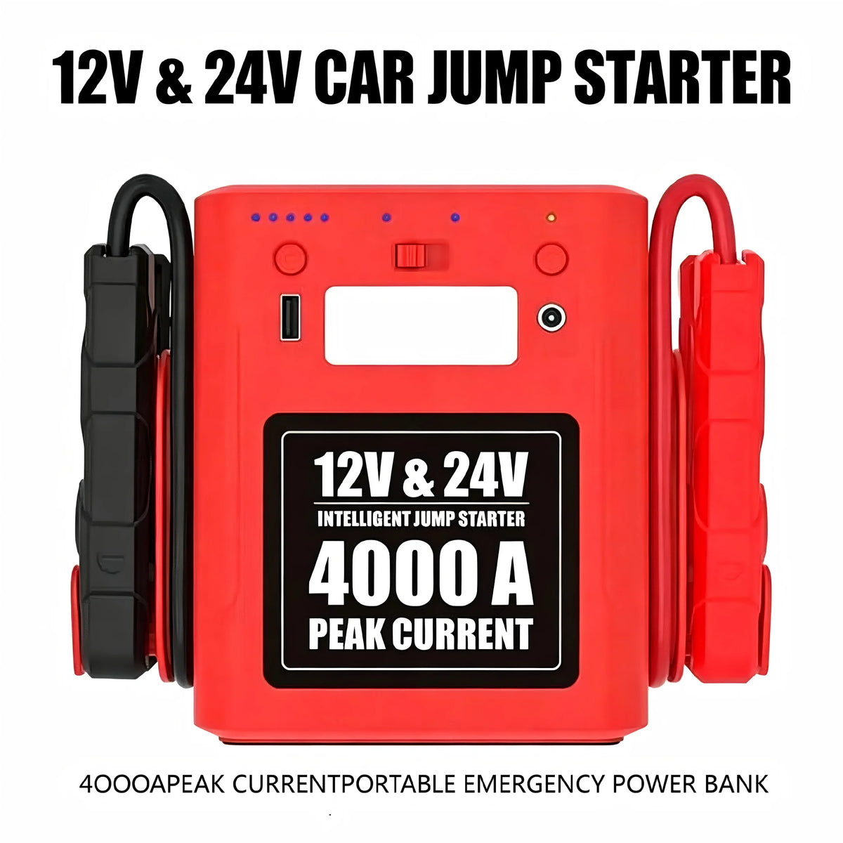 56000mAh 4000A Heavy Duty 12v 24v Car Jump Starter Emergency Tool Kit High-Power 4000A Car Jump Starter With 56000mAh Battery