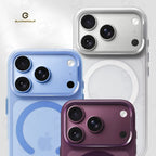 Simple Skin Feel For Magsafe Metal Lens Matte Translucent Case For iPhone 15 16 17 Pro Max Magnetic Wireless Charging Hard Cover