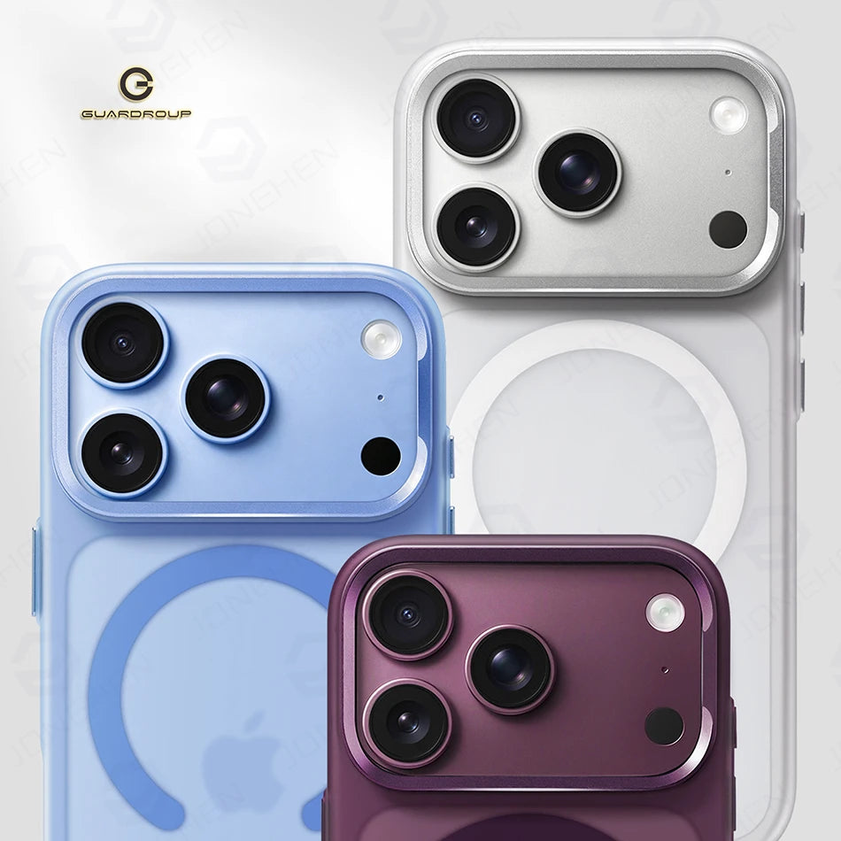 Simple Skin Feel For Magsafe Metal Lens Matte Translucent Case For iPhone 15 16 17 Pro Max Magnetic Wireless Charging Hard Cover