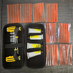 Portable Car Tire Puncture Repair Kit T-Handle Tools Glue Strips Universal for Truck Motorcycle RV Roadside Safety