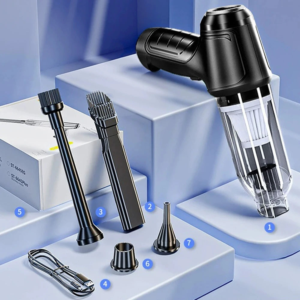 Car Vacuum Cleaner Strong Suction Cleaning Mini Machine Wireless Portable Handhled Blower Machine Air Duster for Home Appliances CM World