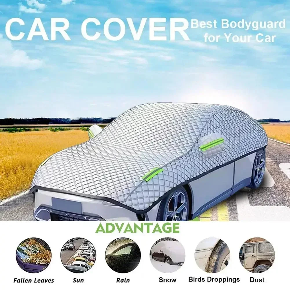 New Car Cover Half Body Windshield Sunshade Heat Insulation Waterproof Dustproof Car Glass Protection Cover Automotive Accessori CM World