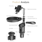 4 In 1 Car Cup Holder Expander Tray with Phone Holder Car Drink Holder 2 Cup Holders Road Trip & Car Traveling Essential Gadget CM World