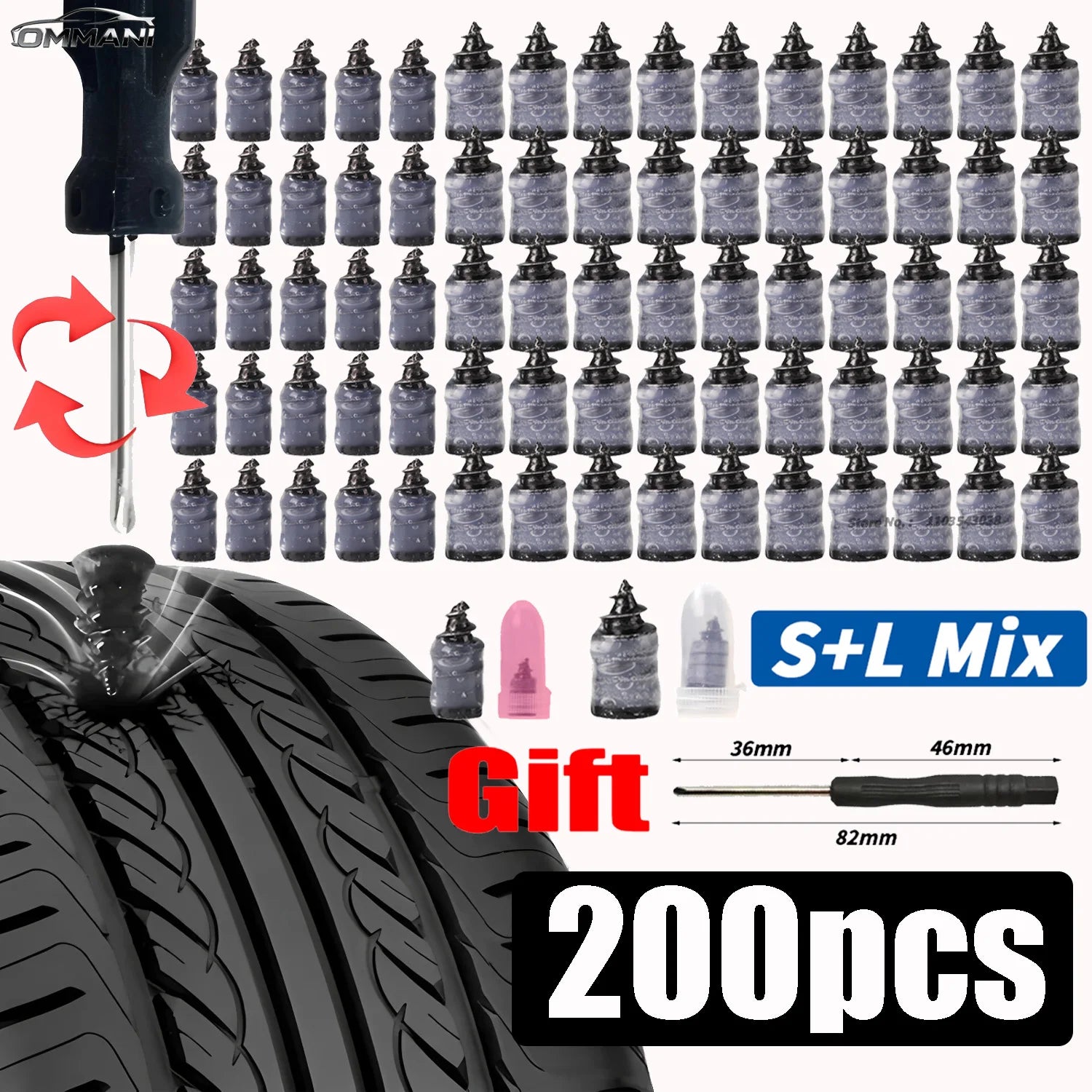 Car Tyre Repair Rubber Nail Car Wheel Punctures Screws Car Tire Repair Kit Car Motorcycle Tire Puncture Repair Screws Tool CM World