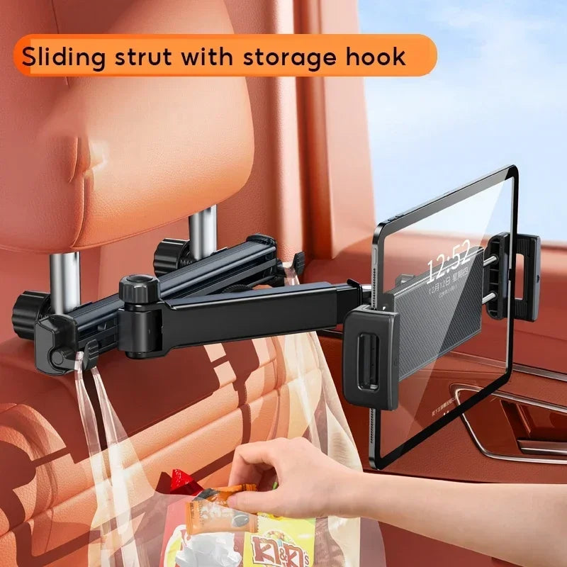 Hipacool Telescopic Car Phone Holder Tablet Seat Back Stand Headrest Adjustable Magneitc Car Tablet Bracket for Device 5.6-11.8“ CM World