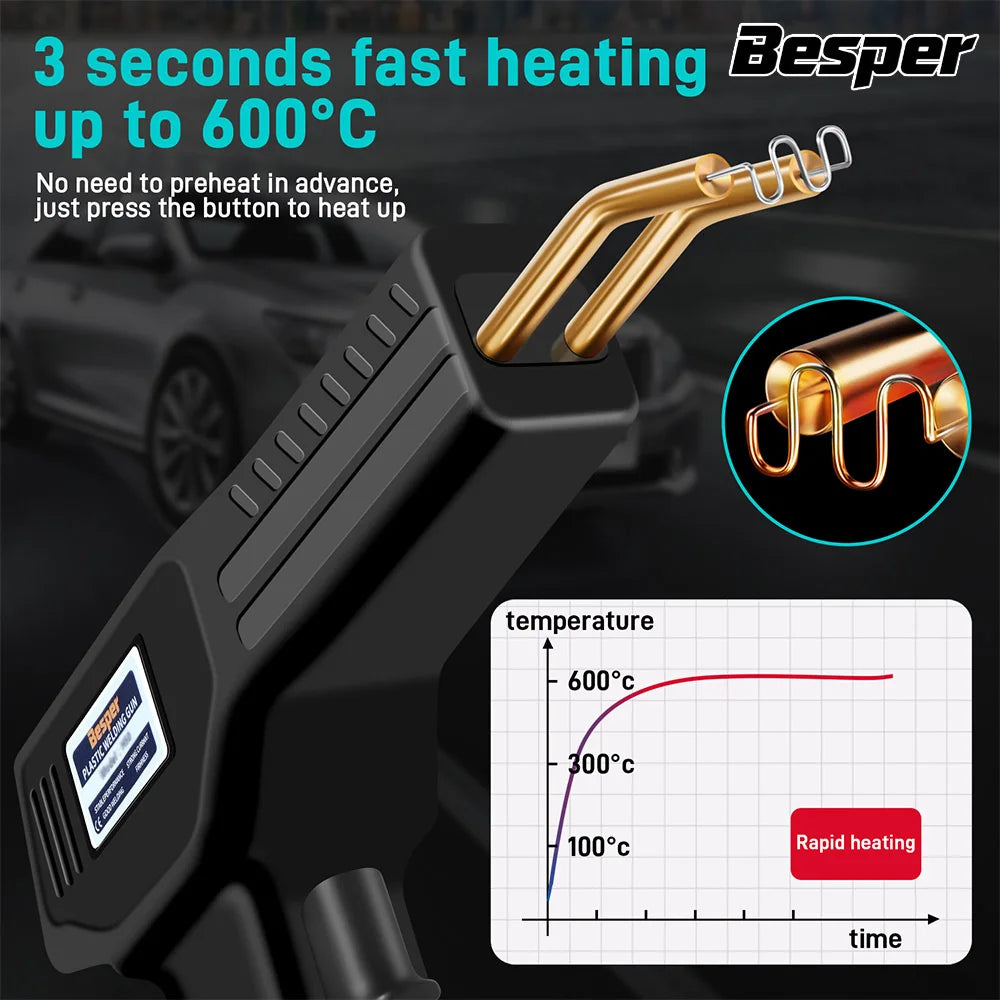 50W Plastic Welder 1000-200PCS Hot Stapler Plastic Repair Kit, Plastic Bumper Soldering Iron 2-in-1 For Car Bumper Crack Repair CM World