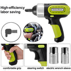 SucceBuy 4-In-1 Electric Car Jack 12V 5T Portable Hydraulic Jack Impact Wrench Tire Compressor Lifting LED Light Car Repair Tool CM World