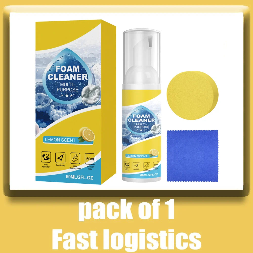 Multipurpose 2-in-1 Foaming Car Seat Cleaner Fabric Stain Eliminator removes tough grime without full washing