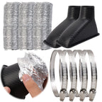 Car Front Bumper Air Intake System Funnel Pipe Set Vent Tube Kit Universal Turbo Air Inlet Tuyere Round/Square Nozzle Accessorie CM World
