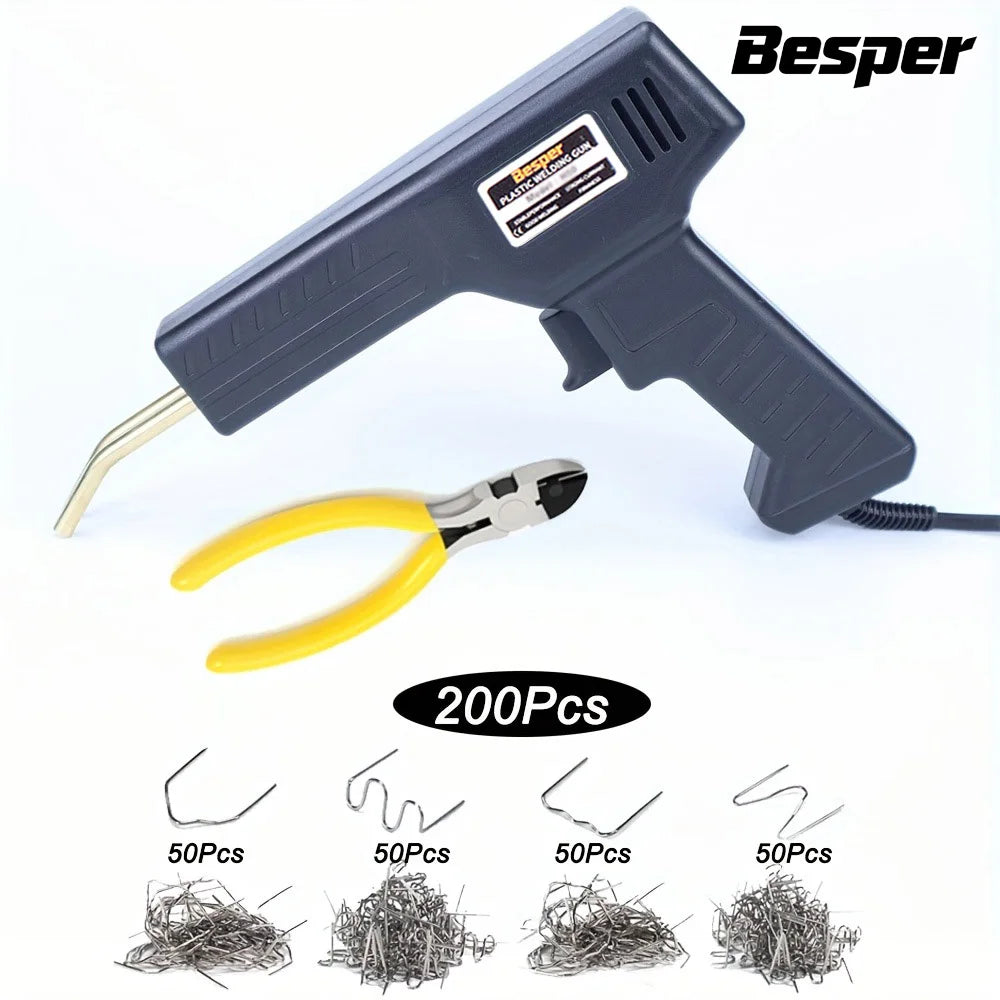 50W Plastic Welder 1000-200PCS Hot Stapler Plastic Repair Kit, Plastic Bumper Soldering Iron 2-in-1 For Car Bumper Crack Repair CM World