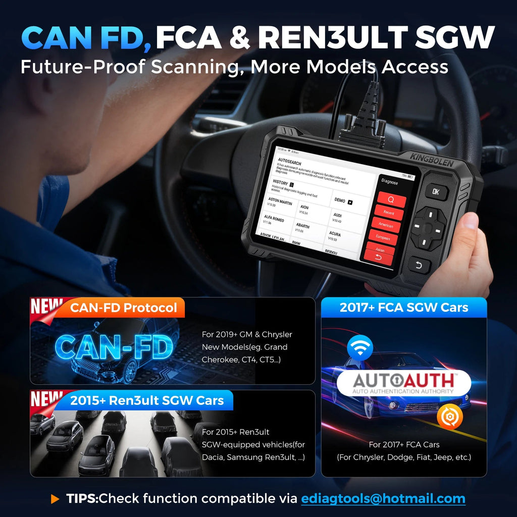 KINGBOLEN S6 ELite CAN FD All System OBD2 Scanner Bidirectional Test Car Diagnostic Tool TPMS AdBlue DPF 15 Reset Lifetime free Car Mobile World