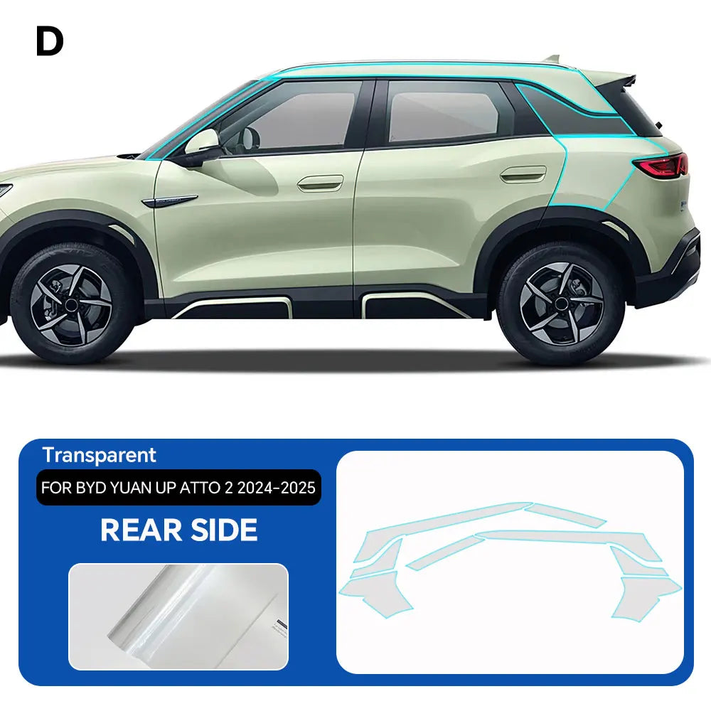 Custom For BYD Yuan UP ATTO 2 2024 2025 TPU 8.5mil Car Paint Protection Film Pre-cut Scratch Resistant PPF Car Accessories Car Mobile World