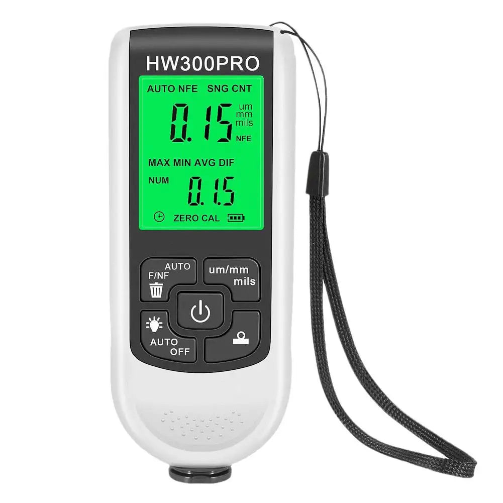 HW300PRO Auto Thickness Gauge Digital Coating Car Paint 0.1micron/0-2000 Automatic Film Measuring Paint Tester Thickness To L3U8 CM World