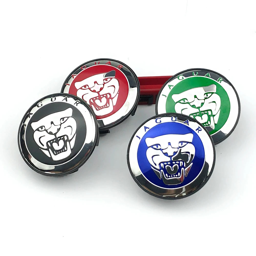 4Pcs 58mm Car Wheel Center Caps blue Modified hub cover for Jaguar XF XJ-S XJ-6 X-Type XE S-Type F-Type XK8 XK XFR Accessories