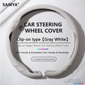 Car Steering Wheel Cover, Anti-Slip and Sweat-Absorbent, Ultra-Thin D-Type with Nappa Texture, Breathable, Universal for All Sea