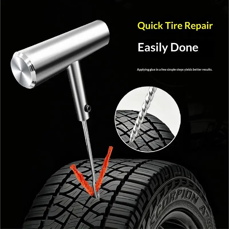 New Car Tire Repair Kit With Box Tire Puncture Emergency Repair Tools Car Motorcycle Bicycle Tyre Repairing Tool Set Easy To Use