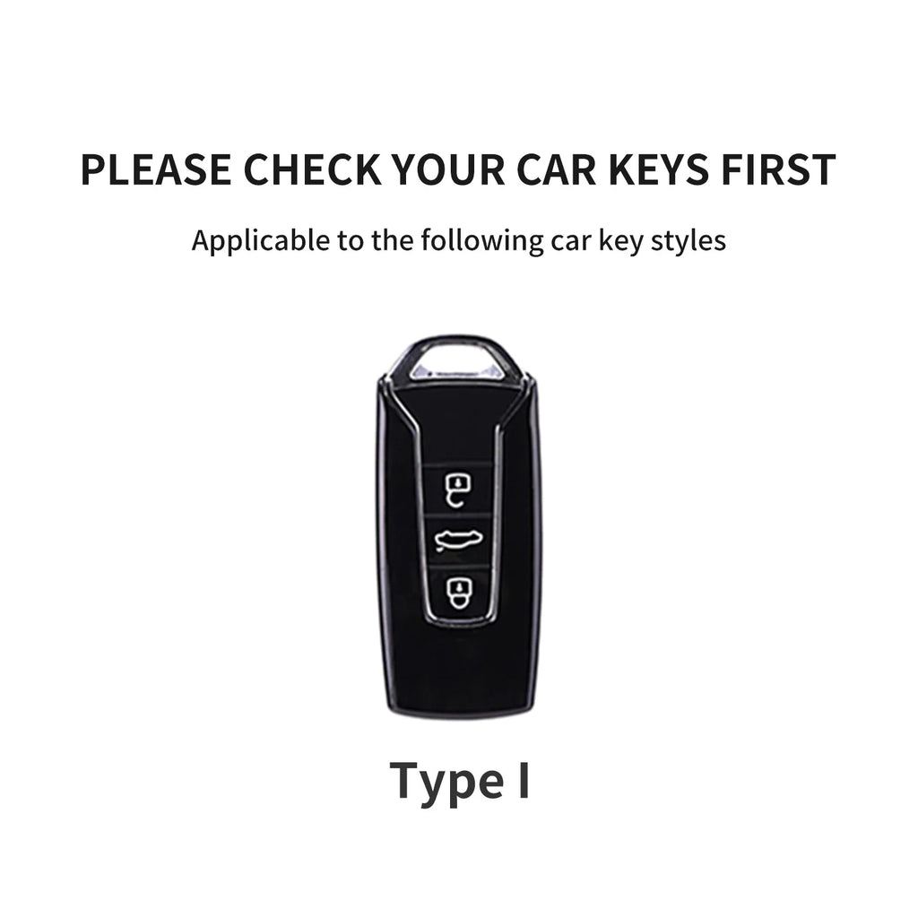 Leather Car Key Case Cover For Touareg 2019 2020 2021 2022 2023 2024 2025 2026 Key Protection Garnish Accessories