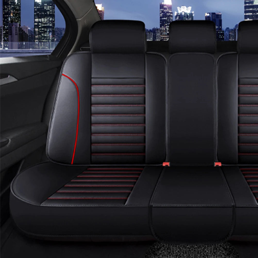 Full Set Leather Automobile Seat Protection Cover Universal Car Seat Covers Soft Automotive Covers Cushion for Car Truck SUV Van CM World