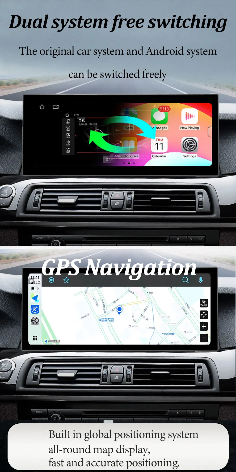 Navi GPS Stereo Car Video Multimedia Player for BMW 5 Series F10 F11 2018 - 2019 EVO System Android 16 Carplay Auto Accessories CM World