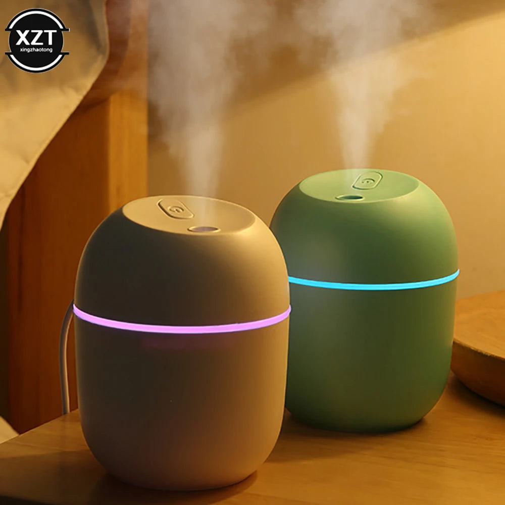 220ml Mini Air Humidifier Portable USB Fragrant Essential Oil Diffuser Humidifier with LED Light for Household Office Car