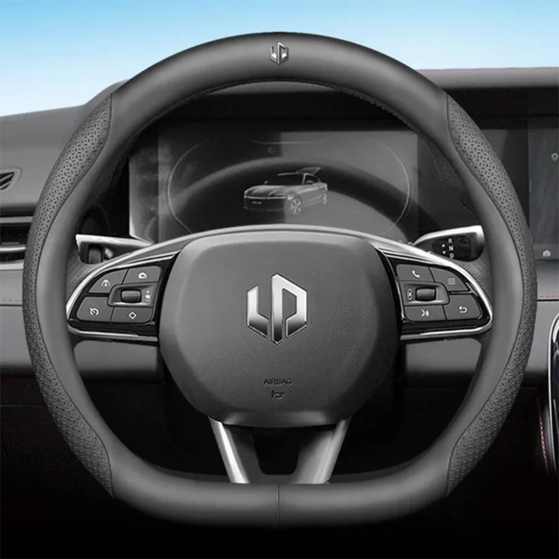 Leather Car Steering Wheel Cover For LEAPMOTOR C11 C10 T03 C16 2022 - 2024 2025 Breathable Non-slip Car-styling Auto Accessories