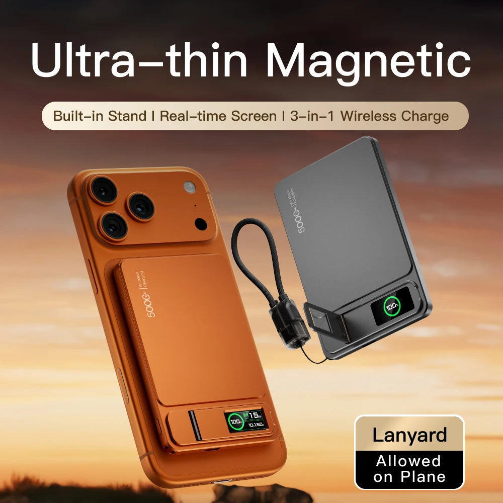 CCC 10000mAh Slim Original Power Bank For MagSafe,Magnetic Wireless 20W Fast Charging Portable Battery For iPhone 12-17 iWatch Car Mobile World