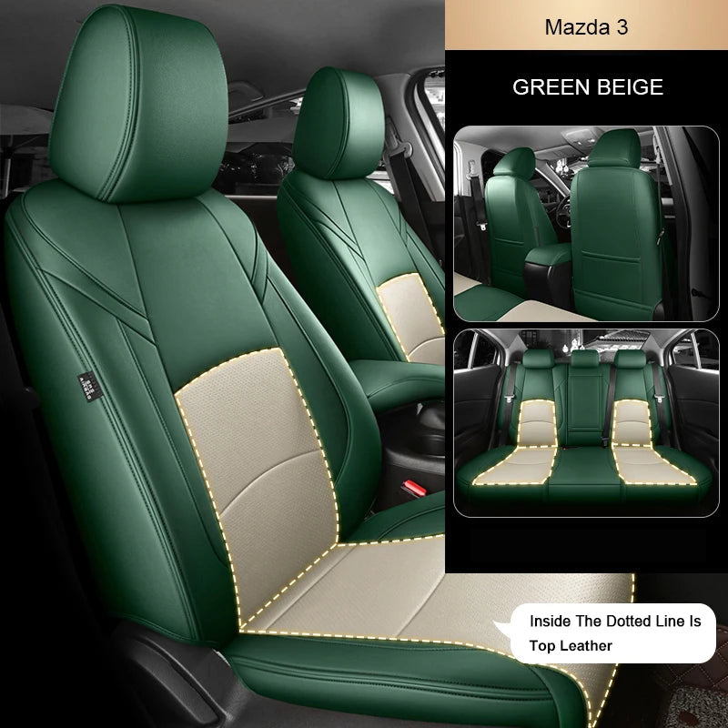 For Mazda 3 6 CX-5 CX-30 Custom Fit Car Seat Covers Accessories Full Covered Top Quality Leather Full Set 2 Rows 5 Seat CM World