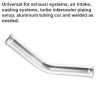 UXCELL 45 Degree OD 32-102mm Leg Length 100mm Car Aluminum Alloy Tube Intercooler Bend Elbow Pipe Air Intake Joiners Tubing CM World