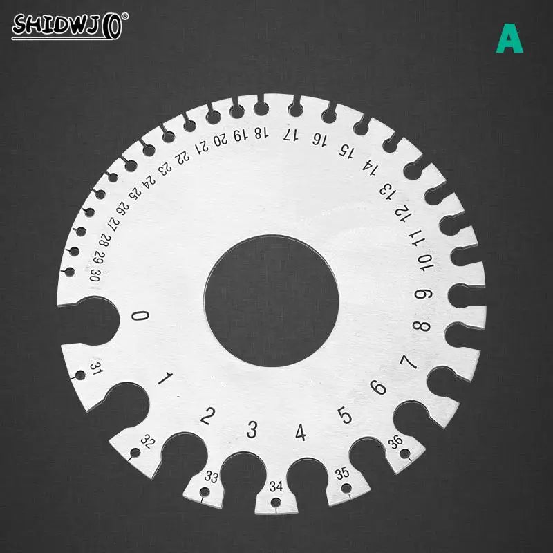 1pcs 0-36 Round AWG SWG Wire Gauge Thickness Ruler Gauge Diameter Stainless Steel Measurer Tool Welding Inspection Wire Gauge CM World