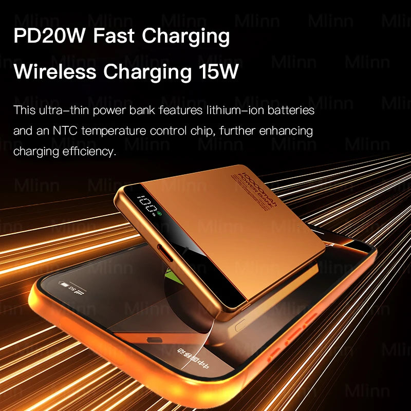 10000mAh Ultra Slim Power Bank for MagSafe,Magnetic Wireless 20W Fast Charging CCC Portable Battery For iPhone Samsung iWatch Car Mobile World