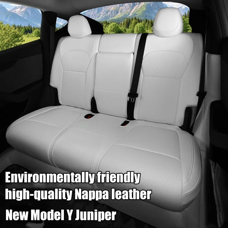 For Tesla New Model Y Juniper 2025 2026 Car Seat Cover Nappa Leather & 8 Grade Anti Fouling Wholesale Price Interior Accessories