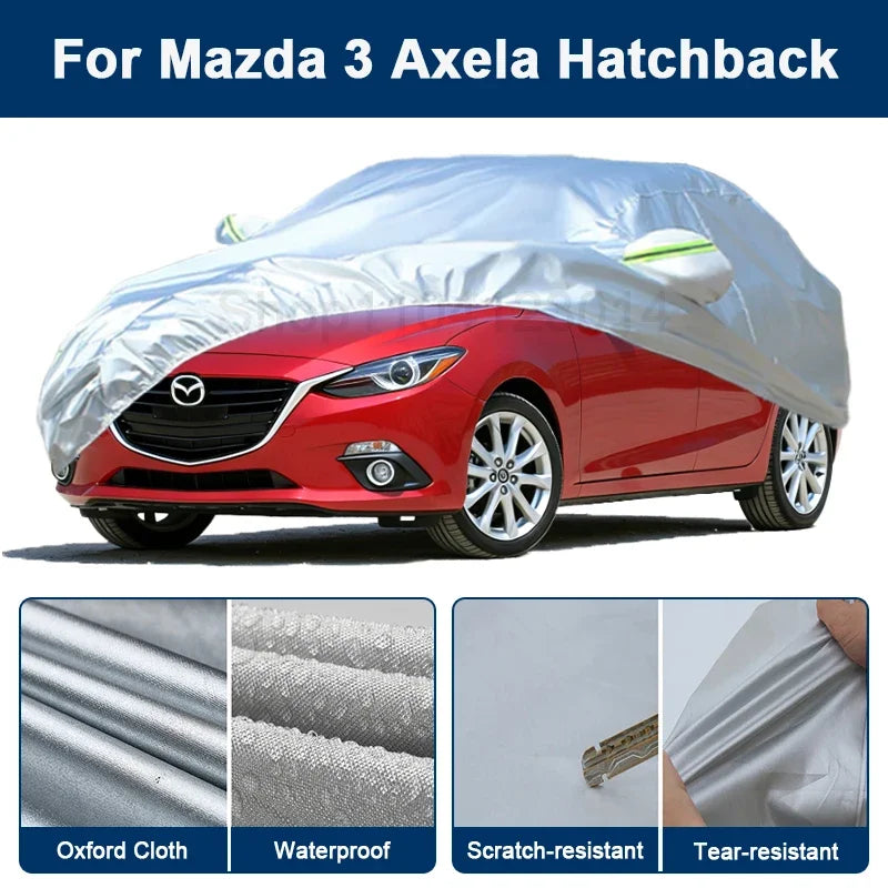 Outdoor Full Car Cover For Mazda 3 Axela Hatchback with Reflective Strips Waterproof Snowproof Dustproof UV Protection Car Mobile World