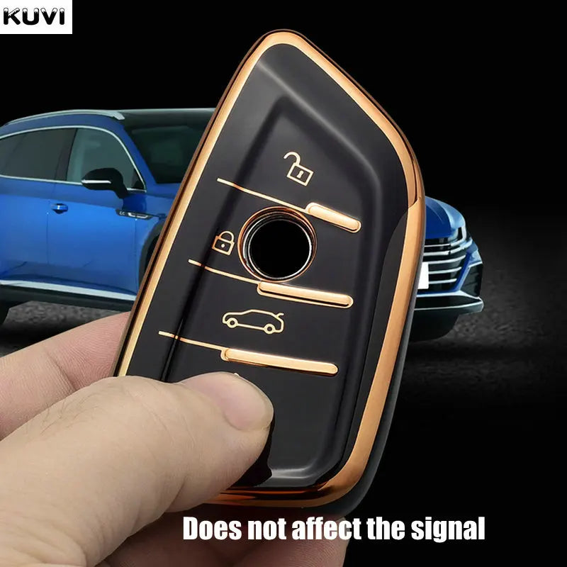 Kuvi TPU Car Remote Key Case Cover Shell Fob For BMW X1 X3 X4 X5 X6 F15 F16 G30 3 5 7 Series G11 F48 Accessories Keychain CM World