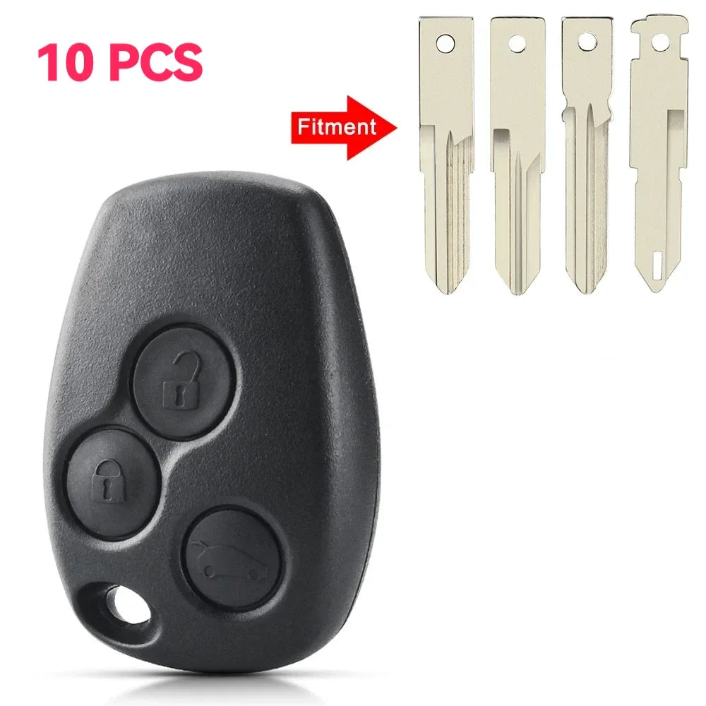 KEYYOU 10PCS New Car Remote Control Key Shell 2/3 Buttons Case For Renault Duster Modus Clio 3 Twingo Dacia Logan Sandero Kangoo CM World